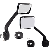 Driver and Passenger Side Mirror, Manual Adjust, Non-Heated, Chrome, Non-Folding, No Signal Light, No Blind Spot Feature, No Memory, No Puddle Light, No Auto-Dimming