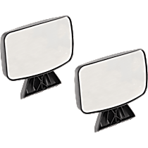 Driver and Passenger Side Mirror, Manual Adjust, Non-Heated, Textured Black, Non-Folding, No Signal Light, No Blind Spot Feature, No Memory, No Puddle Light, No Auto-Dimming