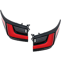Driver and Passenger Side, Outer LED Tail Light, With bulb(s), Clear & Red Lens