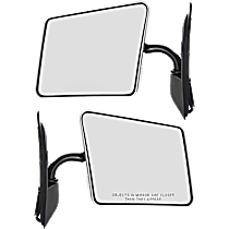 Driver and Passenger Side Mirror, Manual Adjust, Non-Heated, Chrome, Manual Folding, No Signal Light, No Blind Spot Feature, No Memory, No Puddle Light, No Auto-Dimming