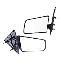 Driver and Passenger Side Mirrors, Manual Adjust, Manual Folding, Non-Heated, Textured Black, No Signal Light, No Memory, No Puddle Light, No Auto-Dimming