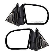 Driver and Passenger Side Mirror, Power Adjust, Heated, Manual Folding, Textured Black, No Signal Light, No Memory, No Puddle Light, No Auto-Dimming, No Blind Spot Feature