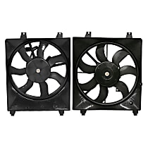 Radiator and A/C Condenser Fan - Driver and Passenger Side Fan Blade, Motor and Shroud