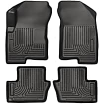 Front and Second Row Molded Floor Liner, Black, Made of Thermoplastic, Weatherbeater Series