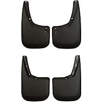 SET-H2156791 Front and Rear, Driver and Passenger Side Mud Flaps, Black, Plastic, Custom Fit Series