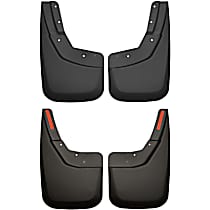SET-H2156881 Front and Rear, Driver and Passenger Side Mud Flaps, Black, Plastic, Custom Fit Series