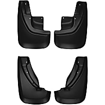 SET-H2158101 Front and Rear, Driver and Passenger Side Mud Flaps, Black, Plastic, Custom Fit Series