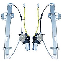 Sedan Front, Driver and Passenger Side Power Window Regulator, With Motor