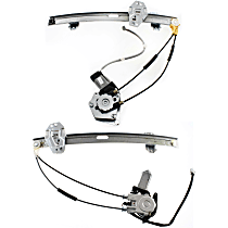 Front, Driver and Passenger Side Power Window Regulator, With Motor, Wagon