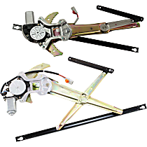 Front, Driver and Passenger Side Power Window Regulator, With Motor