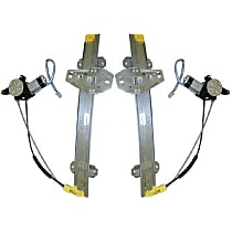Front, Driver and Passenger Side Power Window Regulator, With Motor, Coupe