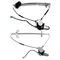 Front and Rear, Passenger Side Power Window Regulator, With Motor
