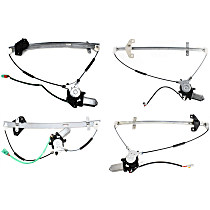 Front and Rear, Driver and Passenger Side Power Window Regulator, With Motor
