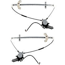 Rear, Driver and Passenger Side Power Window Regulator, With Motor