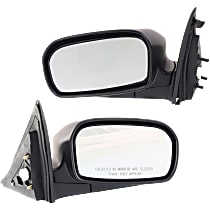 Driver and Passenger Side Mirror, 4-Door, Sedan, Power Adjust, Non-Heated, Paintable, Manual Folding, No Signal Light, No Blind Spot Feature, No Memory, No Puddle Light, No Auto-Dimming