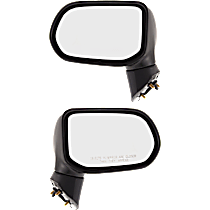 Driver and Passenger Side Mirror, 4-Door, Sedan, Japan or USA Built Vehicle, Manual Adjust, Non-Heated, Textured Black, Manual Folding, No Signal Light, No Blind Spot Feature, No Memory, No Puddle Light, No Auto-Dimming