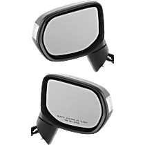 Driver and Passenger Side Mirror, 4-Door, Sedan, Power Adjust, Non-Heated, Paintable, Manual Folding, In-housing Signal Light, No Blind Spot Feature, No Memory, No Puddle Light, No Auto-Dimming