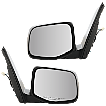 Driver and Passenger Side Mirrors, Power, Manual Folding, Non-Heated, Textured Black, Without Signal Light, Without memory, Without Puddle Light, Without Auto-Dimming, Without Blind Spot Feature