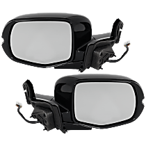 Driver and Passenger Side Mirror, Power, Heated, Power Folding, Paintable, In-housing Signal Light, With Memory, No Puddle Light, No Auto-Dimming, No Blind Spot Feature