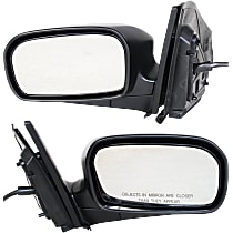 Hatchback Driver and Passenger Side Mirror, Power Adjust, Non-Heated, Manual Folding, Textured Black, No Signal Light, No Memory, No Puddle Light, No Auto-Dimming, No Blind Spot Feature