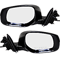 Driver and Passenger Side Mirror, Power Adjust, Heated, Manual Folding, Paintable, In-housing Signal Light, No Memory, No Puddle Light, No Auto-Dimming, No Blind Spot Feature