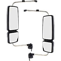 Driver and Passenger Side Mirror, Power, Manual Folding, Heated, Chrome, In-housing Signal Light, Without memory, Without Puddle Light, Without Auto-Dimming, Without Blind Spot Feature