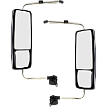 Driver and Passenger Side Towing Mirror, Power, Manual Folding, Heated, Chrome, In-housing Signal Light, Without memory, Without Puddle Light, Without Auto-Dimming, Without Blind Spot Feature