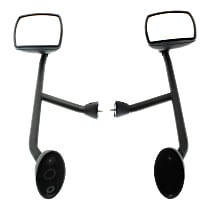 Driver and Passenger Side Towing Mirrors, Manual Adjust, Manual Folding, Non-Heated, Paintable, Without Signal Light, Without memory, Without Puddle Light, Without Auto-Dimming