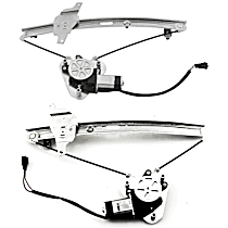 Front, Driver and Passenger Side Window Regulators, Power, With Motor
