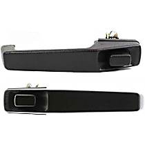 Front, Driver and Passenger Side Textured Black Exterior Door Handle, Without Key Hole