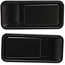 Front, Driver and Passenger Side Exterior Door Handles, Smooth Black, without Key Hole, For Models with Half Door Type