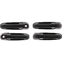 Front and Rear, Driver and Passenger Side Textured Black Exterior Door Handle, Front Driver and Passenger Side - With Key Hole; Rear Driver and Passenger Side - Without Key Hole, Sport Utility