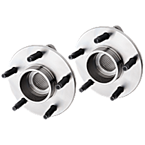 Front, Driver and Passenger Side Wheel Hub, Non-ABS, FWD, 5 Lugs, With Bearing
