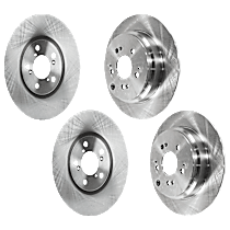 Front and Rear Brake Disc, Plain Surface, 5 Lugs, Base, 3.7L 6Cyl