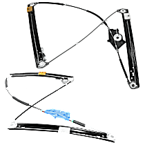 Front, Driver and Passenger Side Power Window Regulator, Without Motor, 4-Door, Sedan