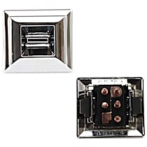 Rear, Driver and Passenger Side Window Switch, Chrome, 1 Button