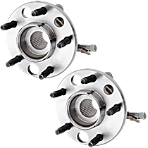 Front, Driver and Passenger Side Wheel Hub, 5 Lugs, With Bearing, With Sensor