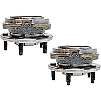 Front, Driver and Passenger Side Wheel Hub, 5 Lugs, With Bearing