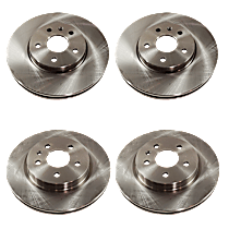 Front and Rear Brake Disc, Plain Surface, Vented, 5 Lugs, 321mm Front Disc, Premium, 3.6L 6Cyl