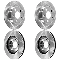 Front and Rear Brake Disc, Plain Surface, Vented, 5 Lugs, SLS, 4.6L 8Cyl