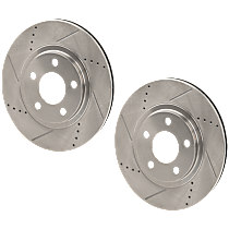 Front Brake Disc, Cross-drilled and Slotted, Vented, 5 Lugs, 302.6 mm, STS, 4.6L 8Cyl