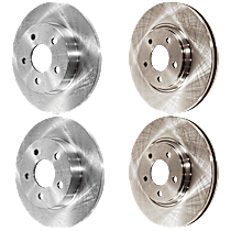 Front and Rear Brake Disc, Plain Surface, 5 Lugs, Base, 2.4L 4Cyl