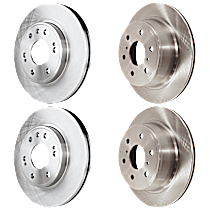 Front and Rear Brake Disc, Plain Surface, Vented, 6 Lugs