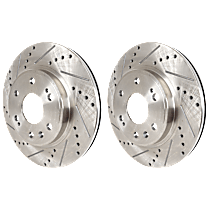 Front Brake Disc, Cross-drilled and Slotted, Vented, 6 Lugs, 329.95 mm