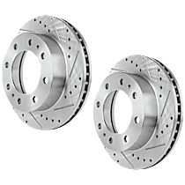 Front Brake Disc, Cross-drilled and Slotted, Vented, 8 Lugs, 324.87 mm