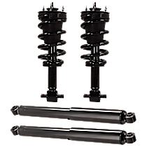 Front and Rear, Driver and Passenger Side Shock and Fully Loaded Strut, 4WD