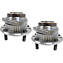 Front, Driver and Passenger Side Wheel Hubs, With Bearing, 52-tooth tone ring; 3.96 in. ABS Tone Ring Diameter