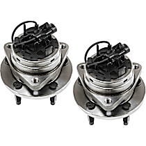 Front, Driver and Passenger Side Wheel Hub, 4-Wheel ABS, Turbocharged, 5 Lugs, With Bearing, With Sensor