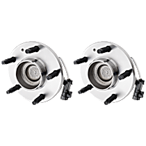 Rear, Driver and Passenger Side Wheel Hub, 5 Lugs, With Bearing, With Sensor