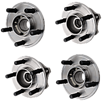 Front and Rear, Driver or Passenger Side Wheel Hub, 5 Lugs, With Bearing, RWD